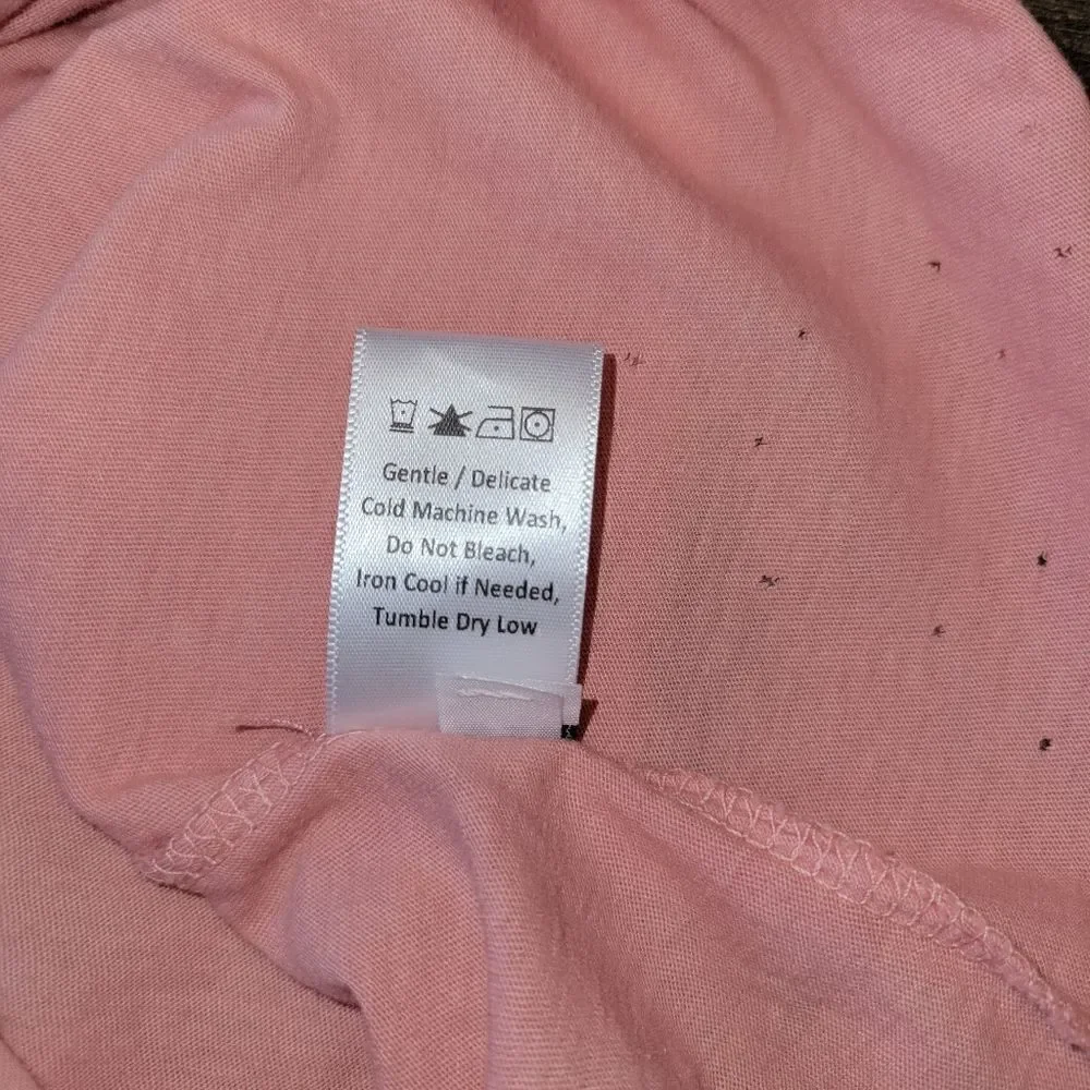 NWOT Drifter Dusty Pink Mauve Distressed Shredded Short Sleeve Top t-shirt M - Picture 12 of 13